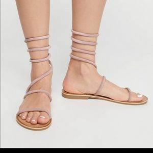 Free People Havana Wraparound Pink Gladiator Sandal, Size 38